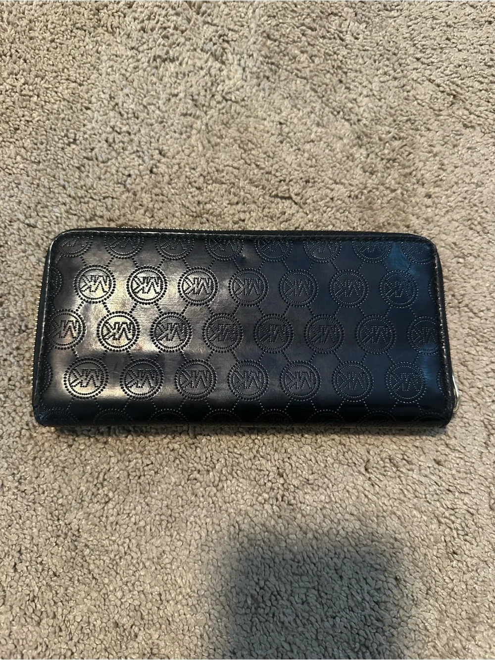 Michael Kors Black Logo Zip-Around Wallet